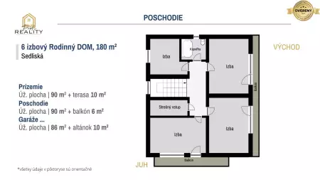 Rodinný dom 180 m² s pozemkami 3597 m² a tromi garážami v Sedliskách - 10