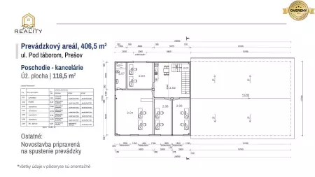 Na prenájom prevádzkový areál s predajňou a kanceláriami Prešov - 11