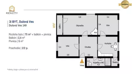 REZERVOVANÝ - Záhradka, gril, krb, parking - 3i tehlový byt, 72 m² - 10