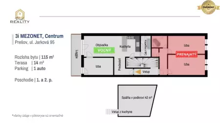 MODERNÉ BÝVANIE v CENTRE s PARKINGOM a zariadením - VOĽNÉ, ul. Jarková - 9